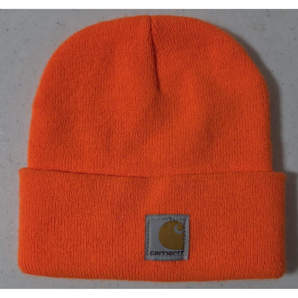 Carhartt AH8905 Beanie Youths One Size Orange Knit USA